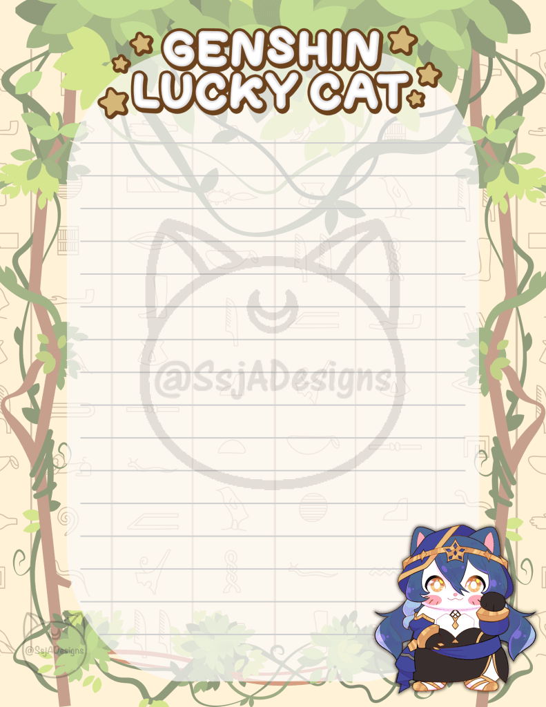 Genshin Lucky Cat Notepad