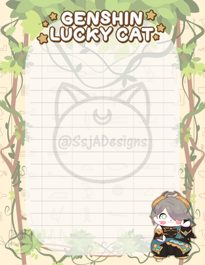 Genshin Lucky Cat Notepad