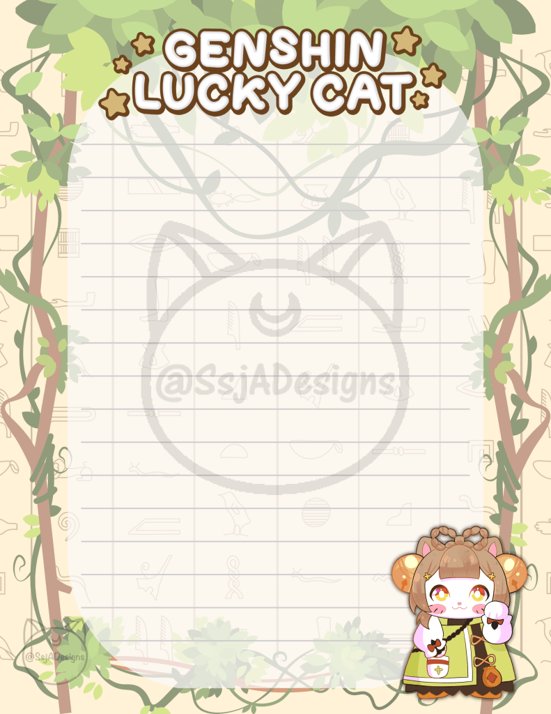Genshin Lucky Cat Notepad