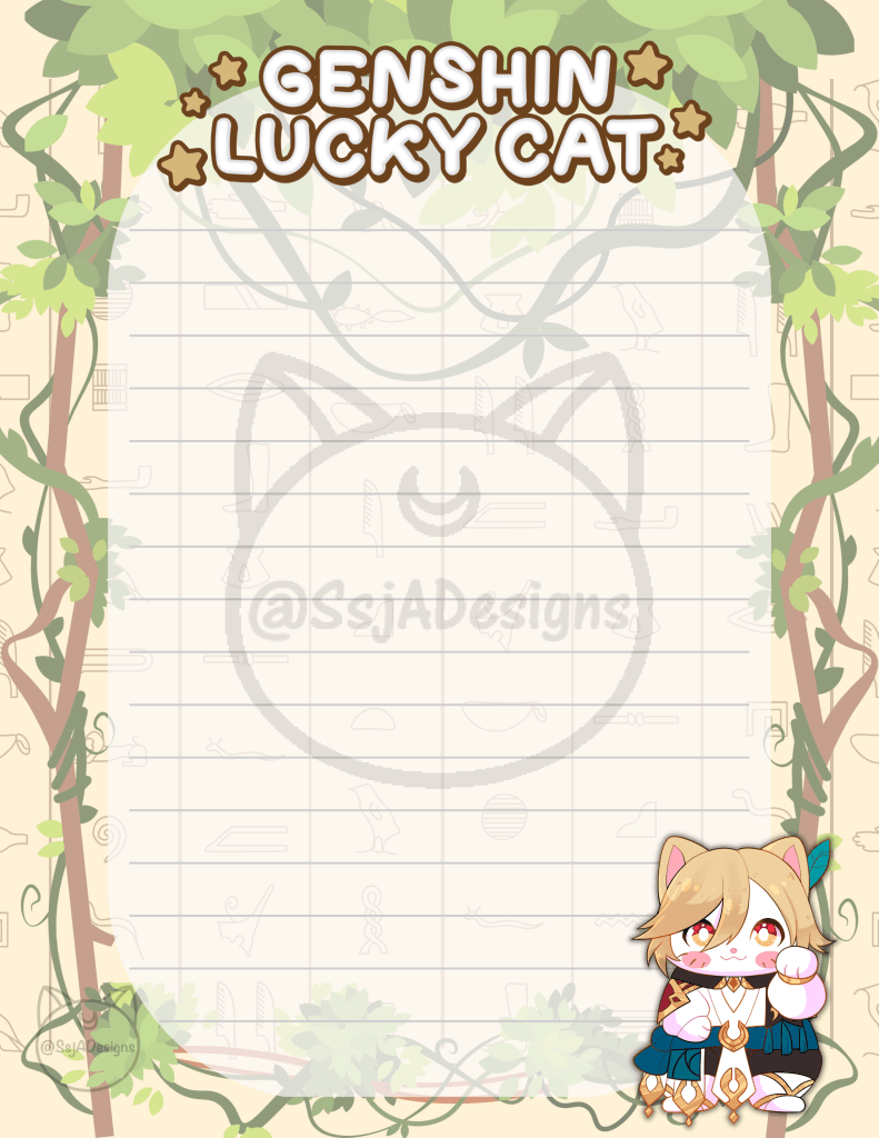 Genshin Lucky Cat Notepad