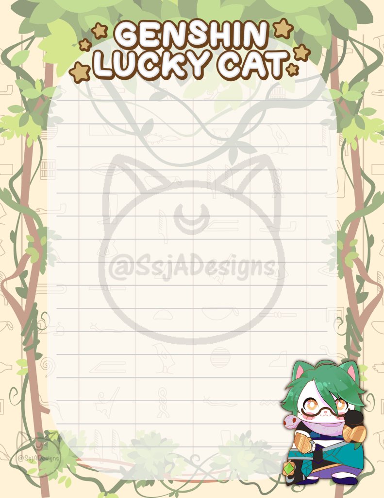 Genshin Lucky Cat Notepad