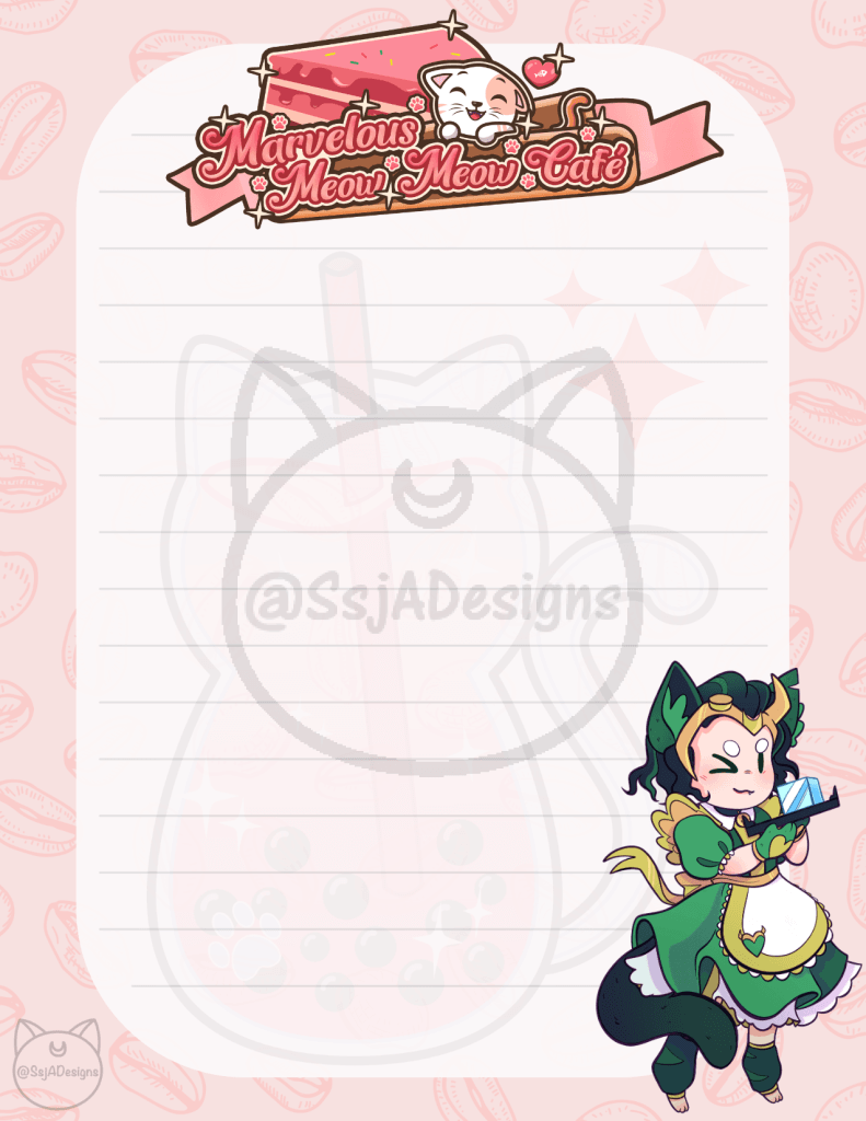 Marvelous Meow Meow Café Stationary Notepad