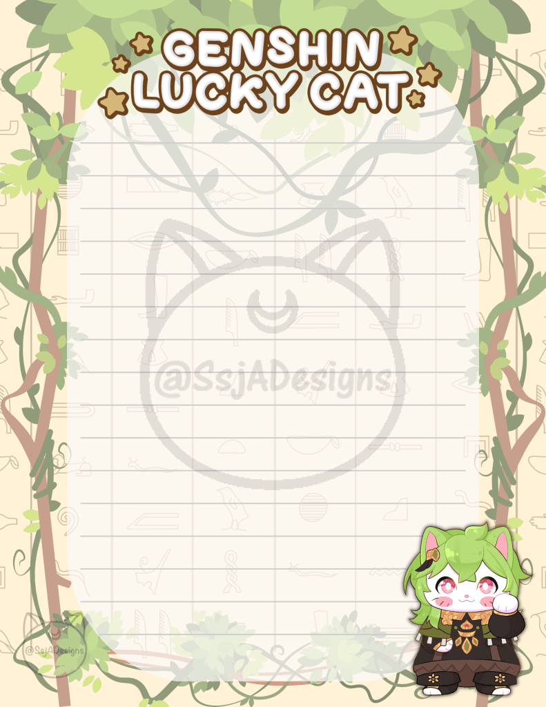 Genshin Lucky Cat Notepad