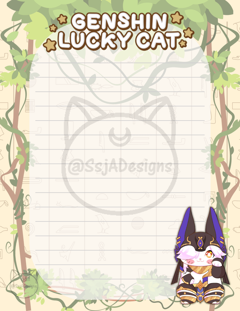 Genshin Lucky Cat Notepad