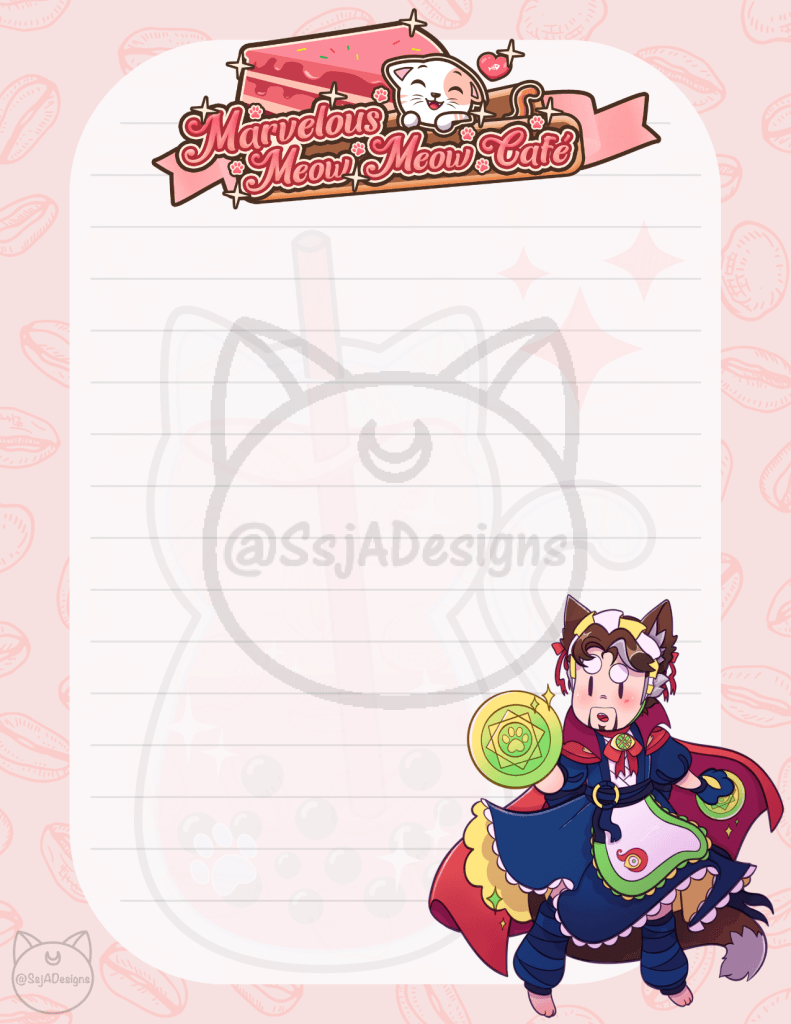 Marvelous Meow Meow Café Stationary Notepad
