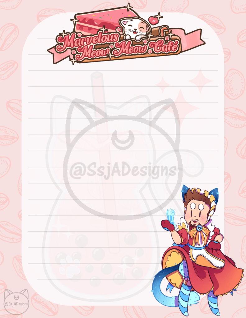 Marvelous Meow Meow Café Stationary Notepad