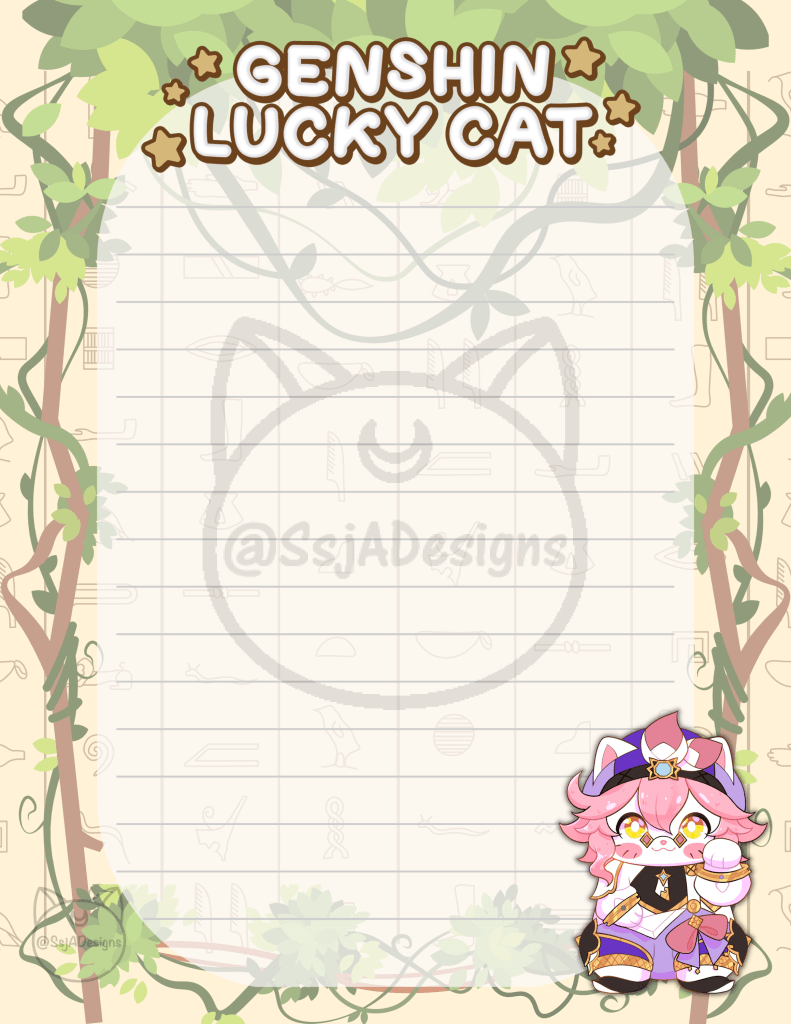 Genshin Lucky Cat Notepad