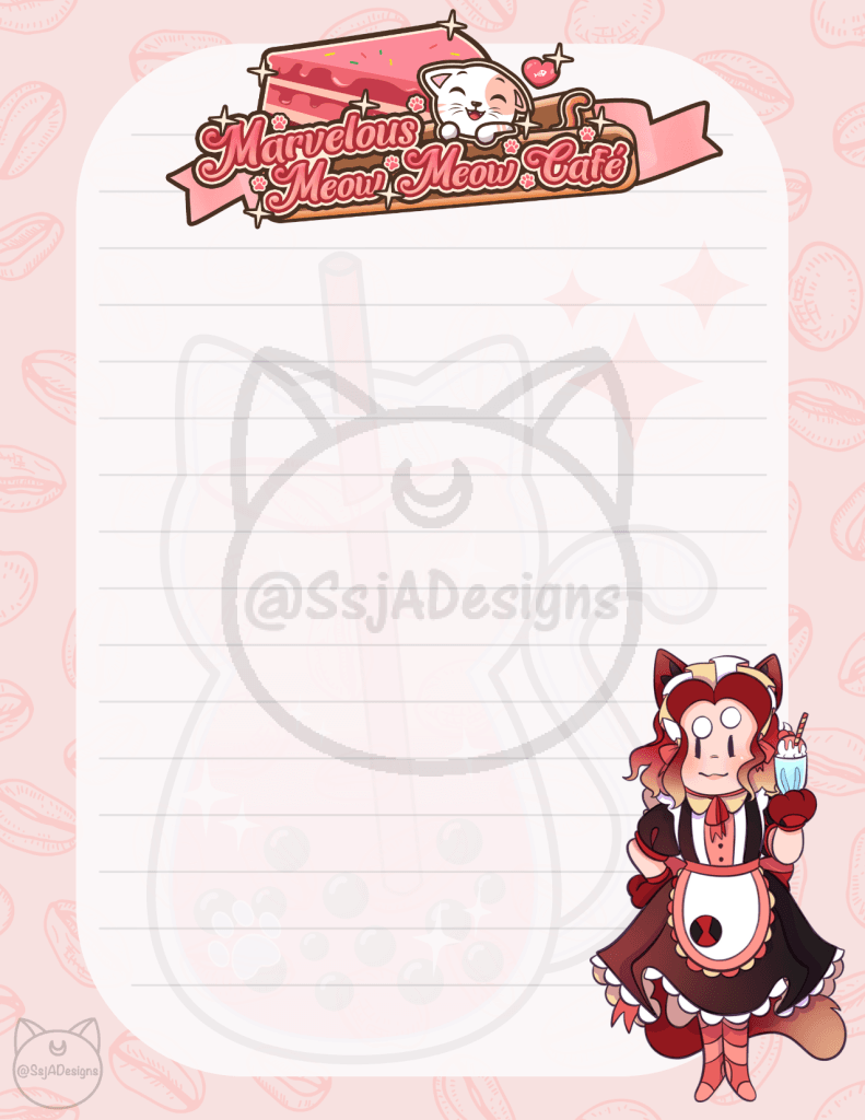 Marvelous Meow Meow Café Stationary Notepad