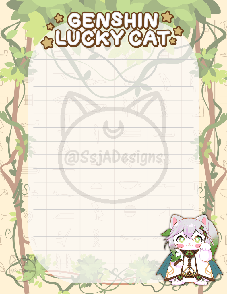 Genshin Lucky Cat Notepad