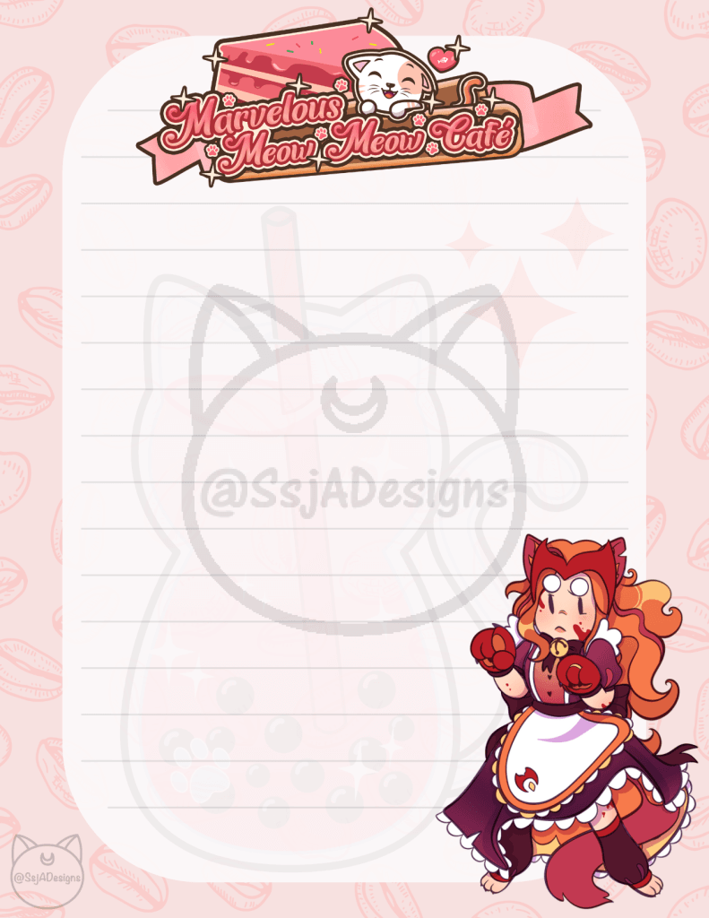 Marvelous Meow Meow Café Stationary Notepad