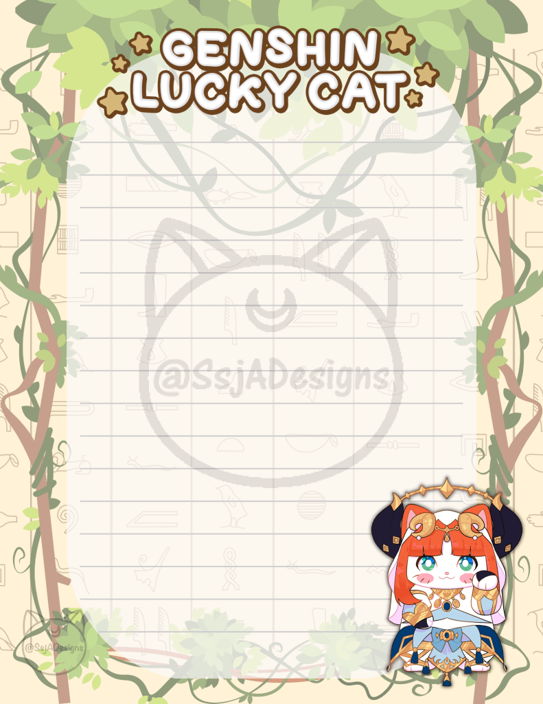 Genshin Lucky Cat Notepad