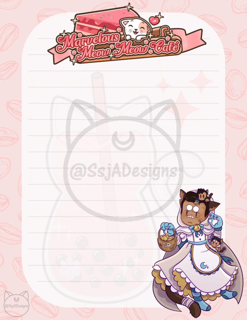 Marvelous Meow Meow Café Stationary Notepad
