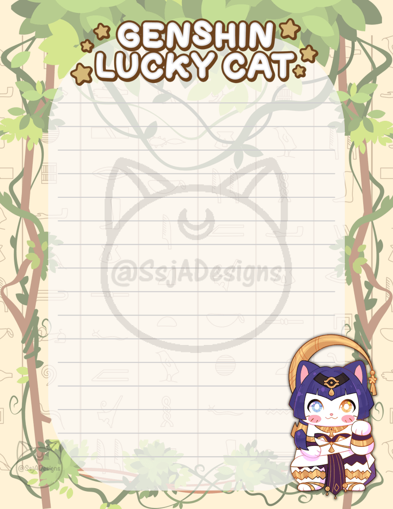 Genshin Lucky Cat Notepad