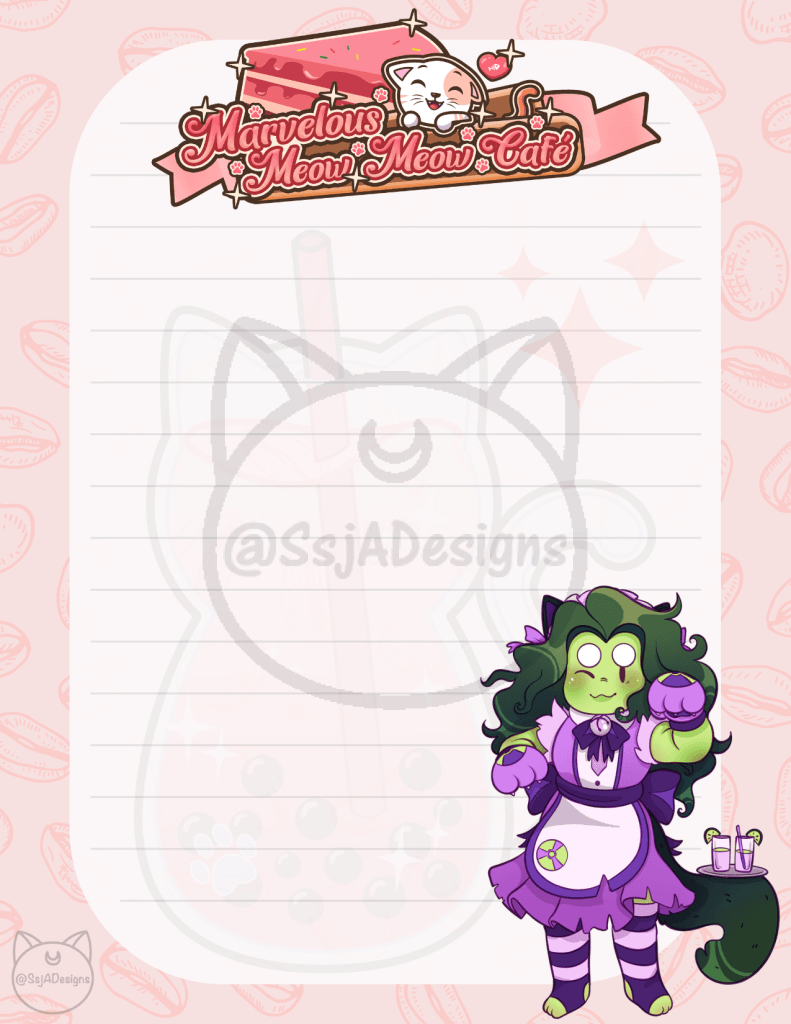 Marvelous Meow Meow Café Stationary Notepad