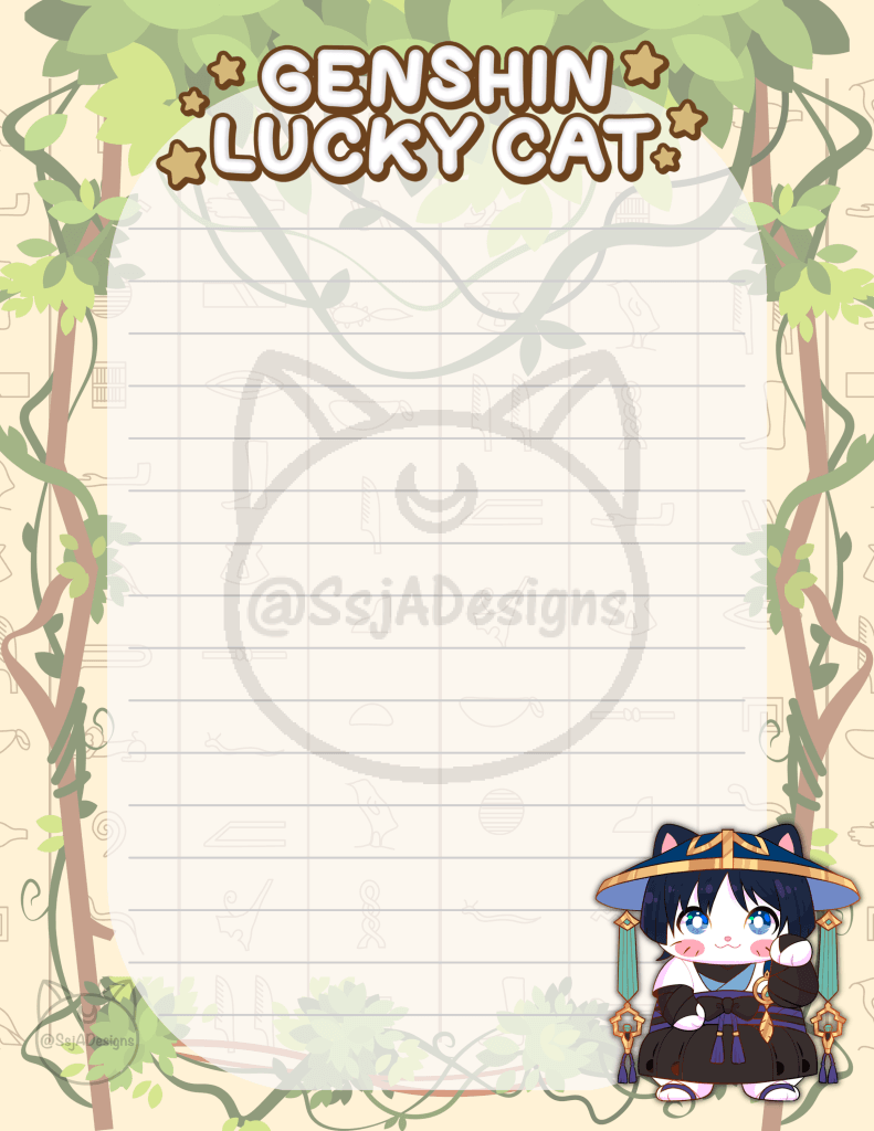 Genshin Lucky Cat Notepad