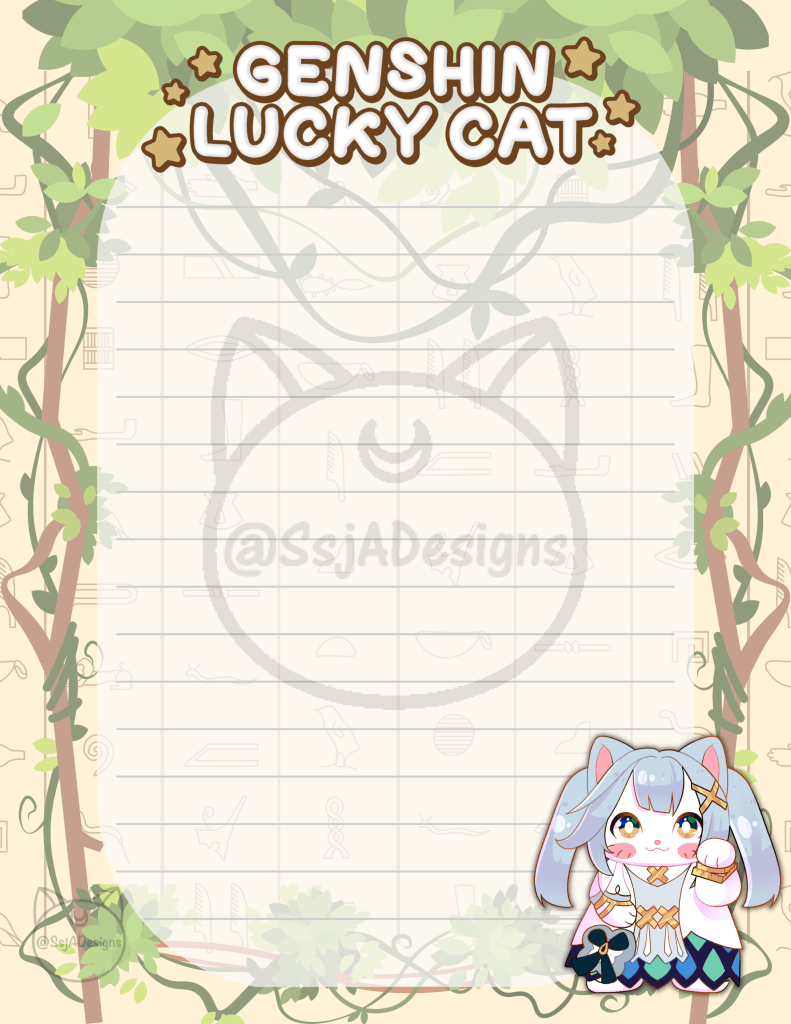 Genshin Lucky Cat Notepad