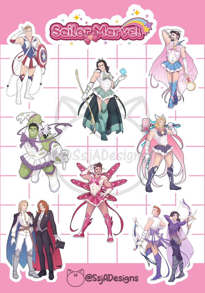 Sticker Sheet- Sailor Marvel Phase 1