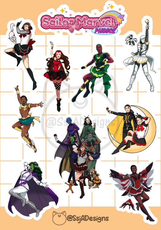 Sticker Sheet - Sailor Marvel Phase 2 Stickers