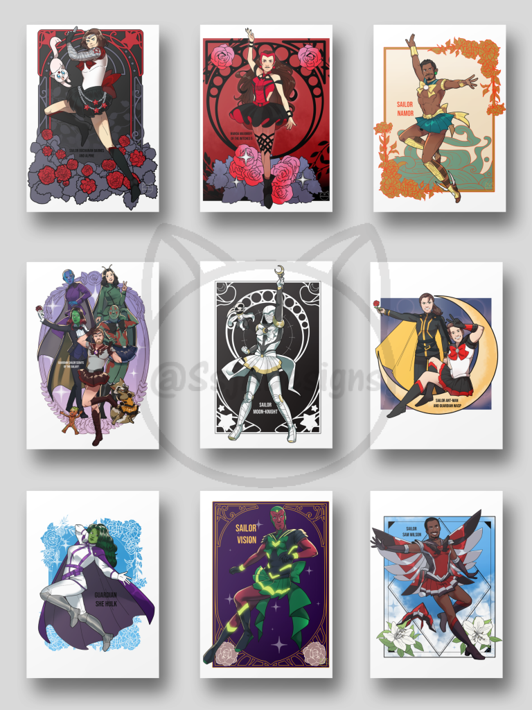 5X7 Sailor Marvel Postcard Art Print - Phase 2 Pack Of All 9