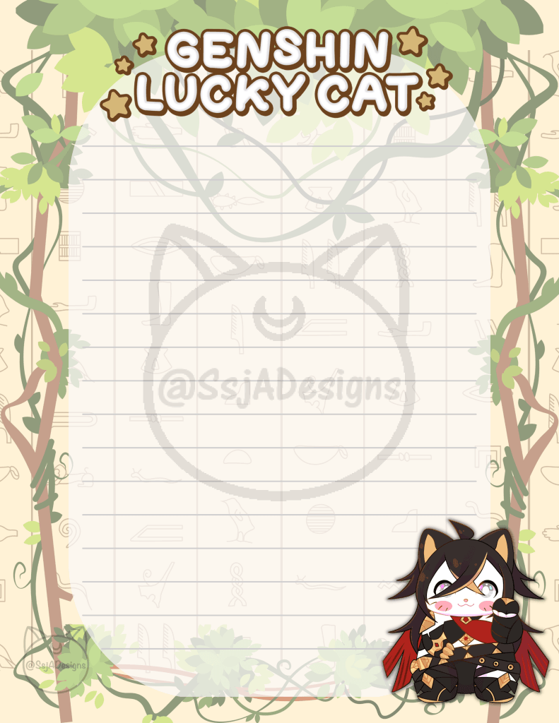Genshin Lucky Cat Notepad