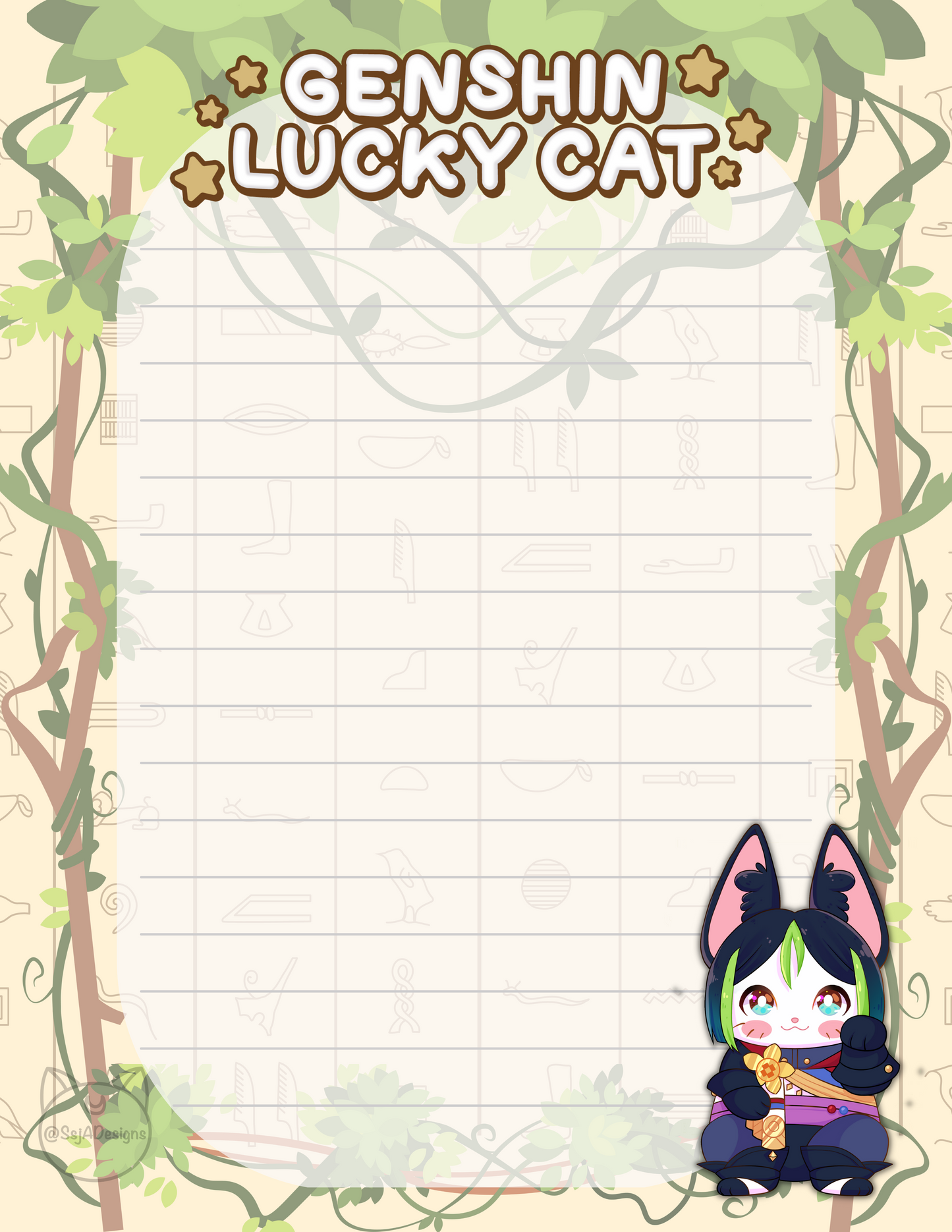 Genshin Lucky Cat Notepad